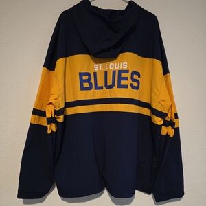 Adidas St. Louis Blues NHL Full Zip Navy Hooded Jacket Men's Sz 3XL NEW